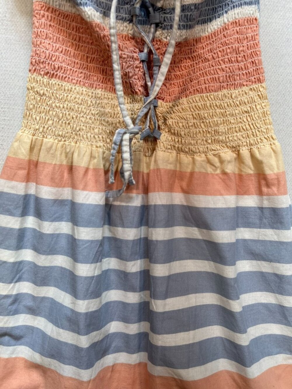 Harlow Women's Strapless Smocked Mini Dress Stretch Size XS Multicolor Stripe - Picture 7 of 11
